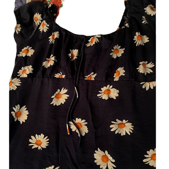 Lisa Says Gah Daisy Floral Mini Dress Babydoll Navy Empire Waist 3XL NWT - Picture 2 of 9
